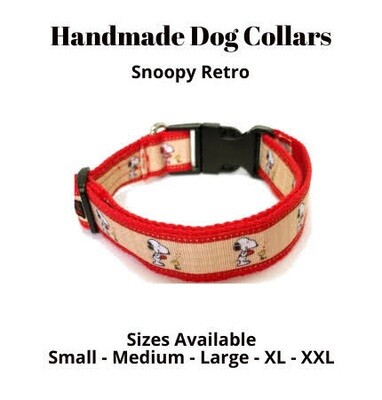 Handmade Collars - Leads - Snoopy Retro