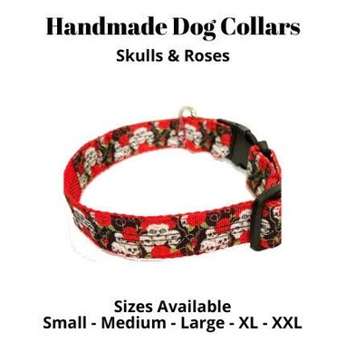 Handmade Collars - Leads - Skulls & Roses