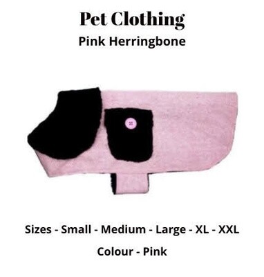 PINK HERRINGBONE - DOG COAT