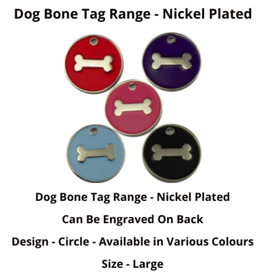 Dog Bone Tag Range - Nickel Plated