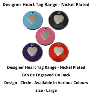 Designer Heart Tag Range - Nickel Plated