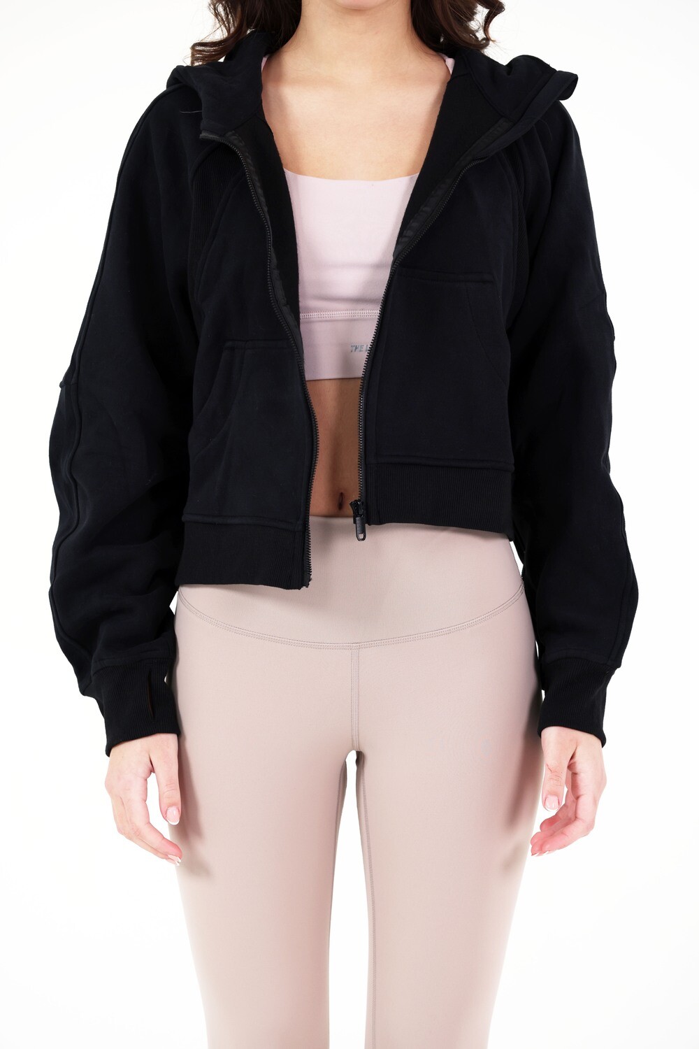 The Zipped Label Hoodie, Size: 4, Color: Black