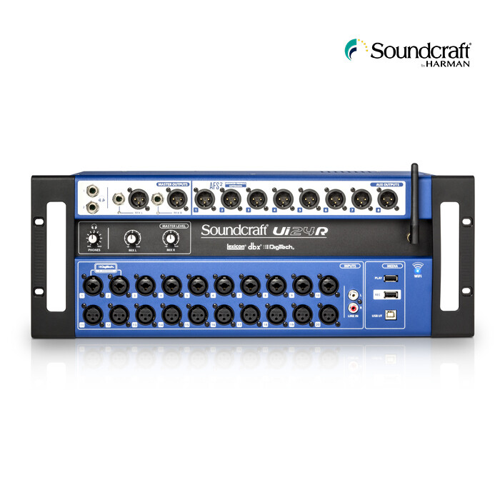 Soundcraft UI24R - Rackmount Digital Mixer 24 channel dengan Wireless Control, USB Multi-Track Recorder