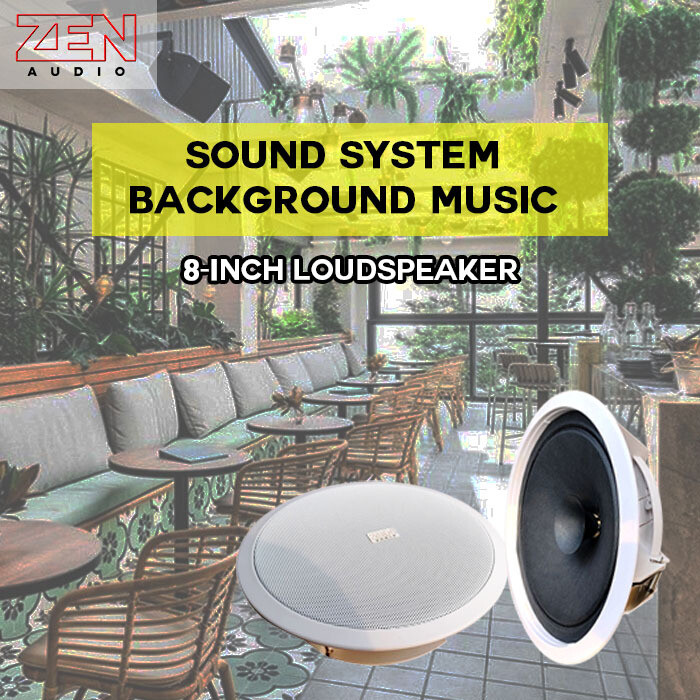 Paket Sound System - Background Music - Cafe - Restoran - Lobby - 8 Speaker Ceiling