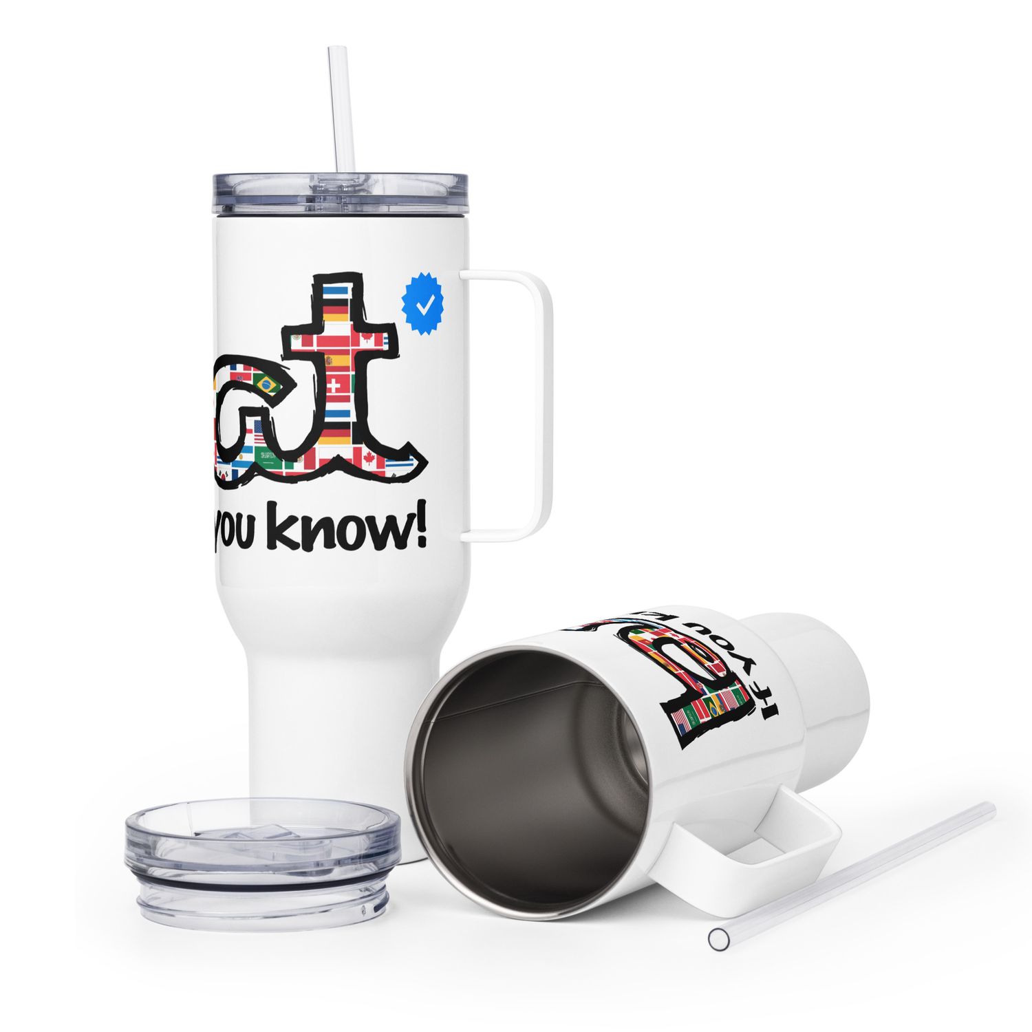 BRATS IYKYK Hot/Cold cup with a handle