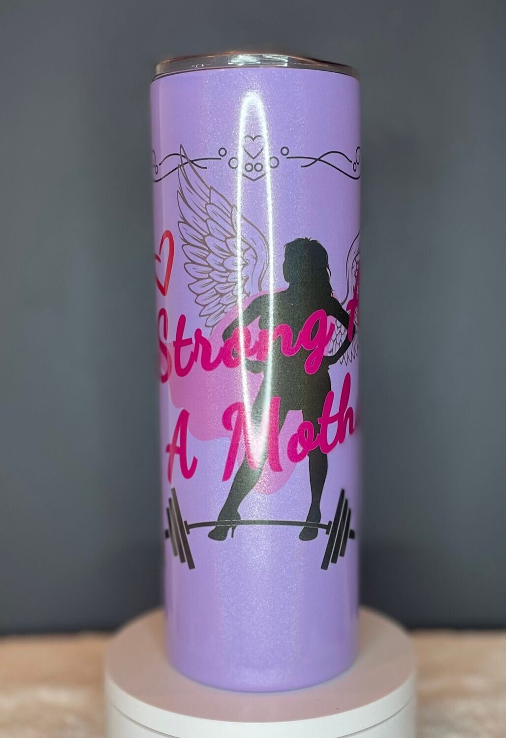 Strong As A Mother Purple Shimmer 20 oz. Travel Tumbler