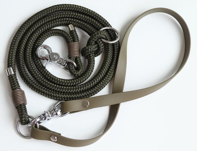 Tauleine mit Biothanehandschlaufe - Military-Green
