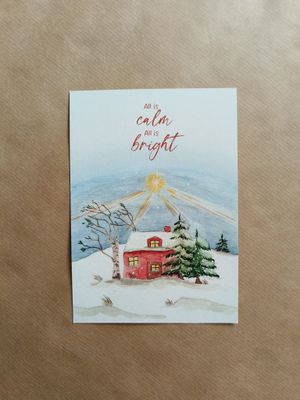 Kerstkaart - All is calm All is bright Kerstkaart - All is calm All is bright