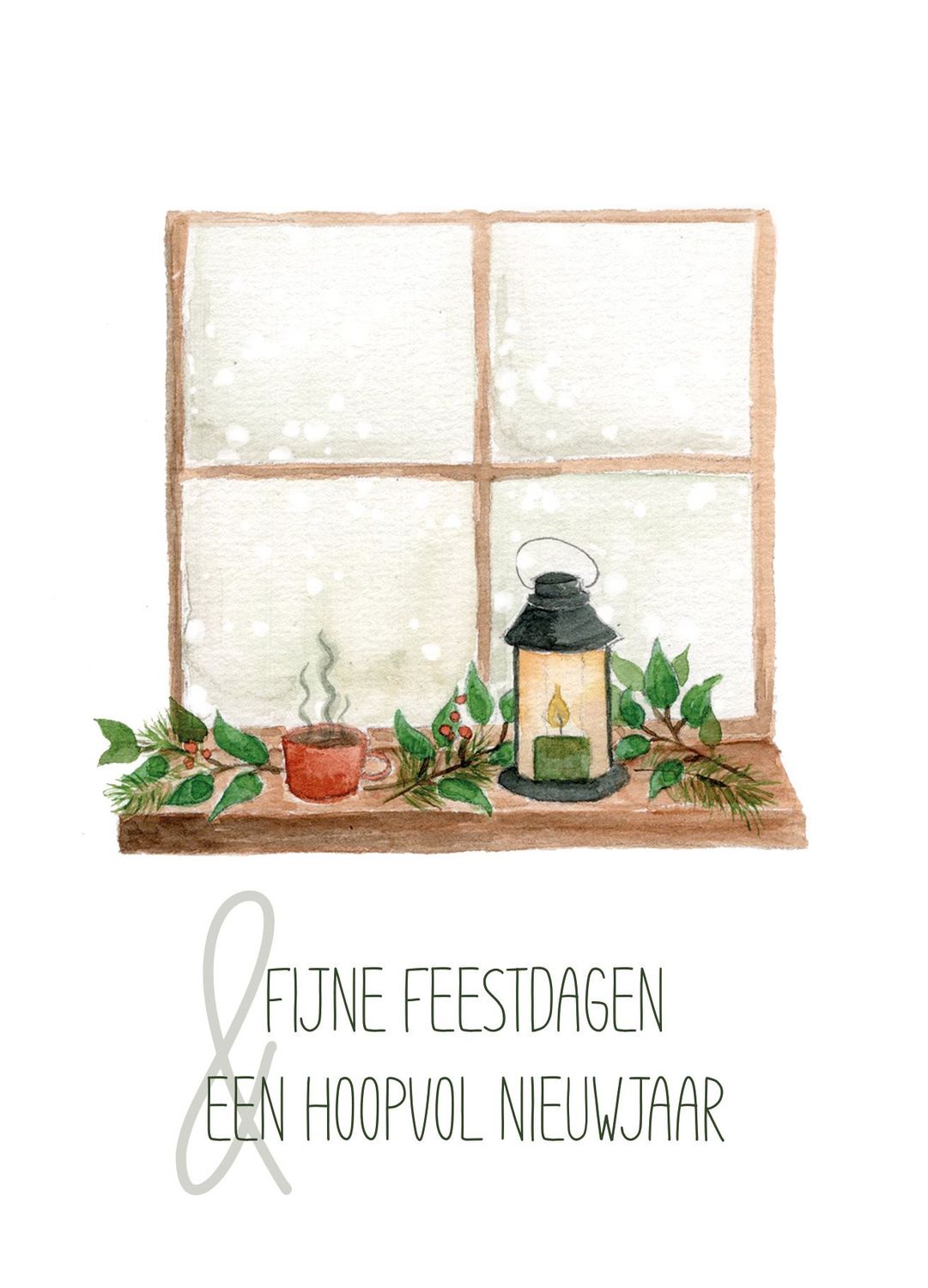 Kerstkaart - Fijne feestdagen & een hoopvol nieuwjaar