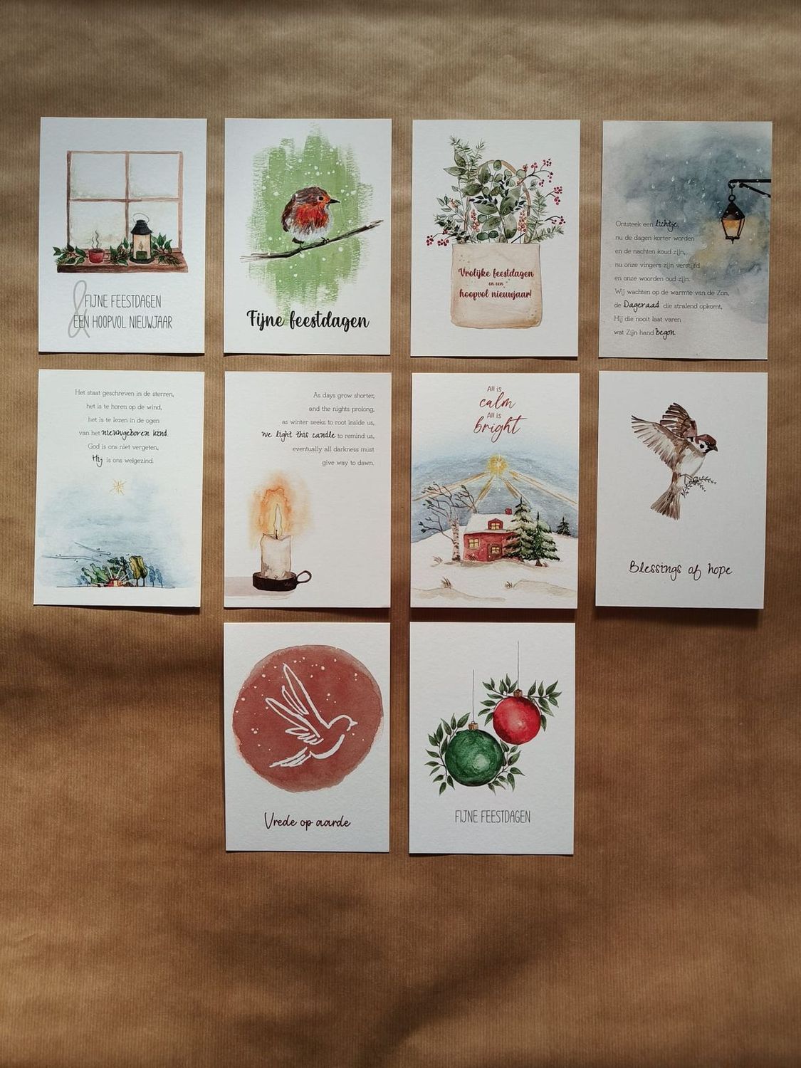 10 Kerstkaarten met envelop