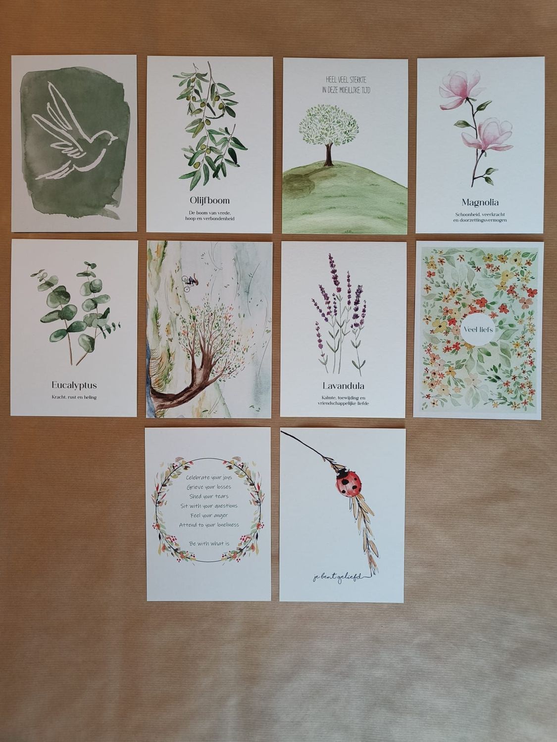 Kaartenset bemoediging - 10 bemoedigende kaarten voor elk moment inclusief envelop