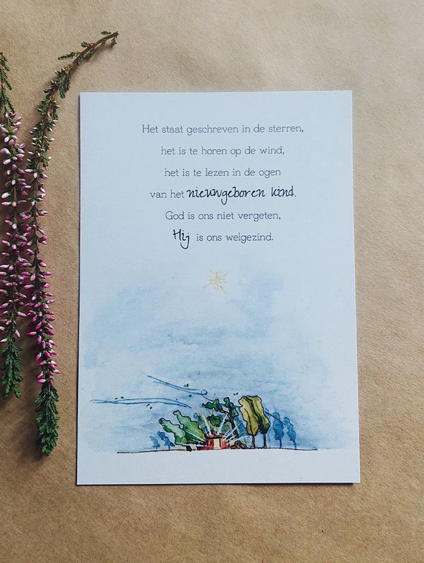 Kerstkaart - Hij is ons welgezind