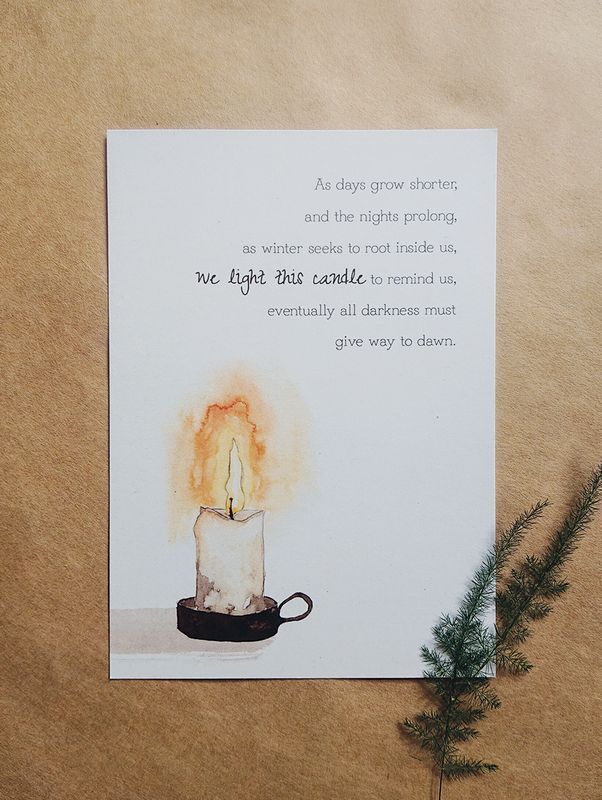 Kerstkaart - We light this candle