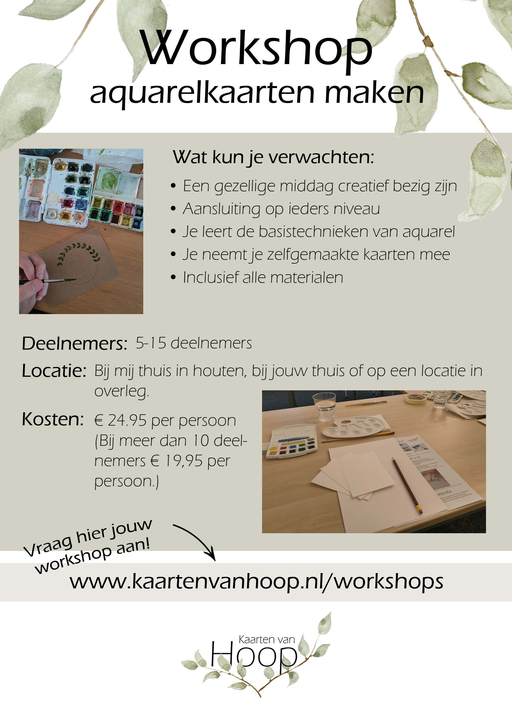 Workshop aquarelkaarten maken - za 21 feb.