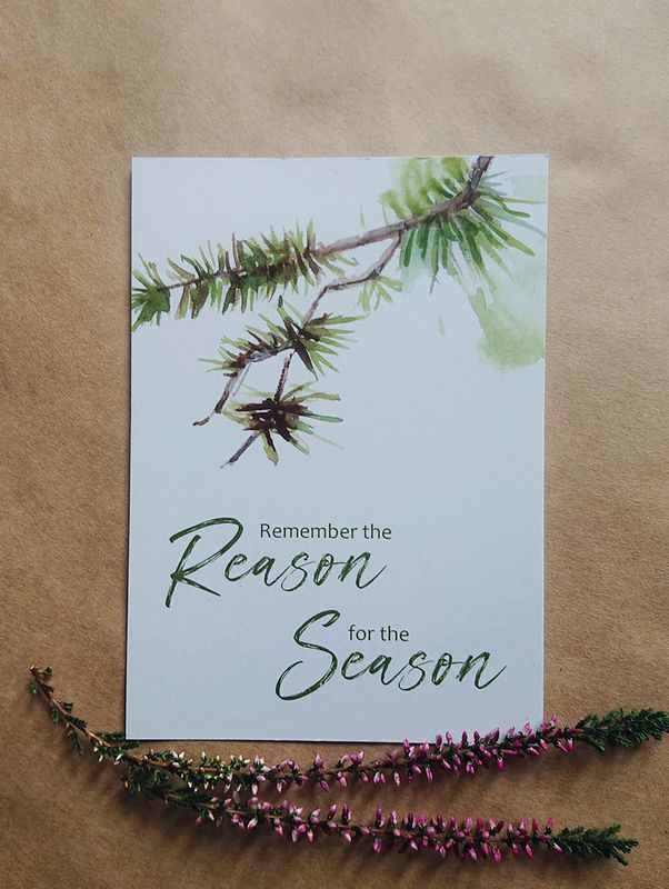 Kerstkaart - Remember de reason for the season