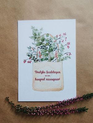 Kerstkaart - Kersttakken in de tas Kerstkaart - Kersttakken in de tas