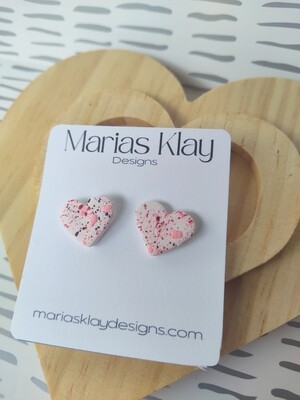 Speckled Heart Studs