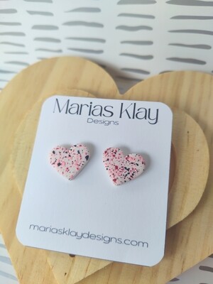 Speckled Heart Studs