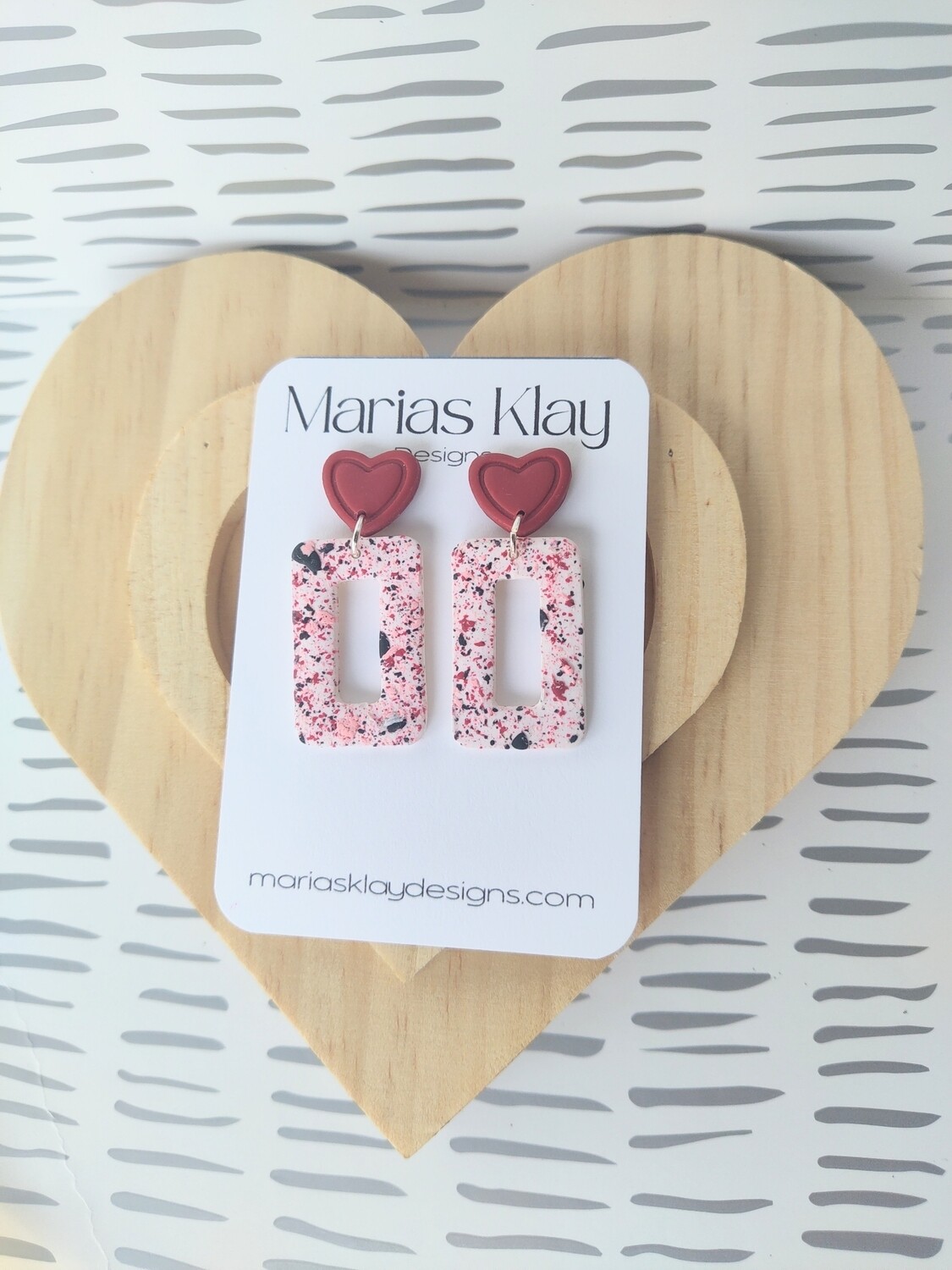 Speckled Heart Studs