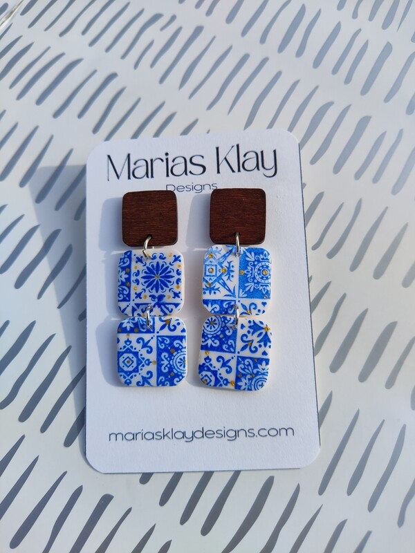 Blue and White Tile Dangles