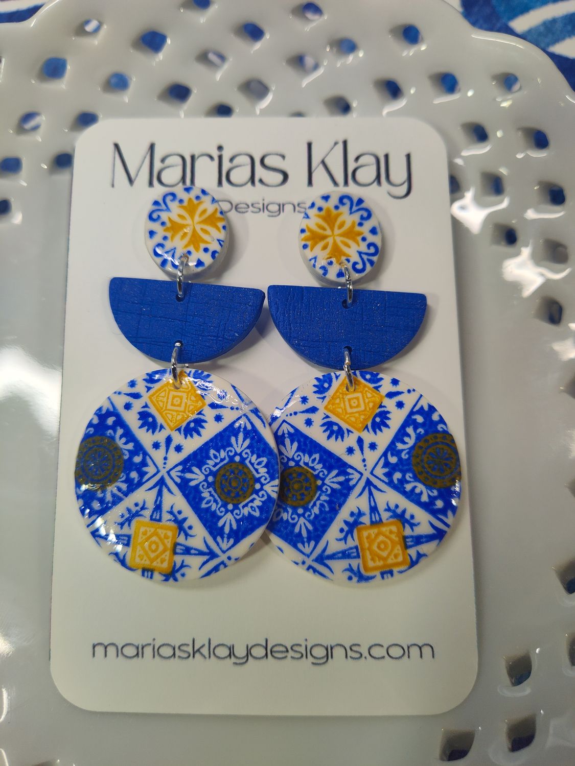 Blue and White Tile Dangles