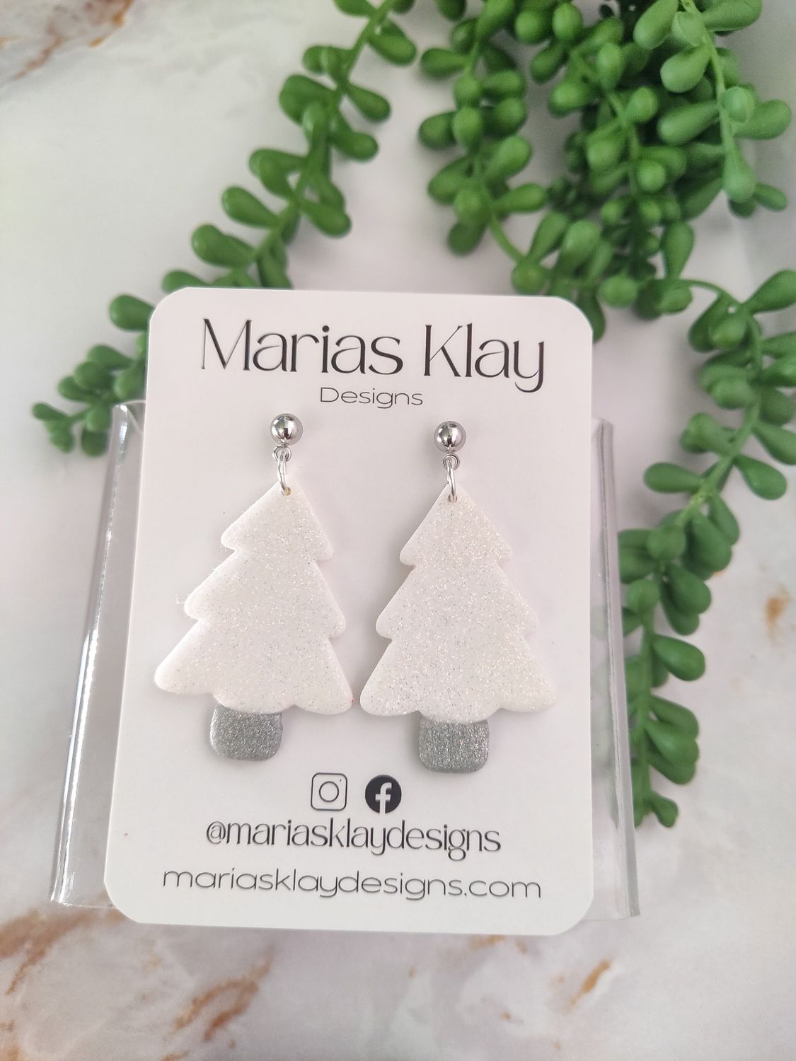 White Glitter Christmas Tree