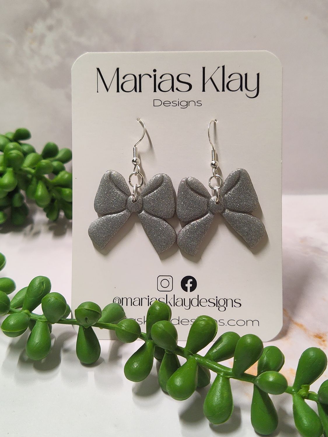 Silver Glitter Dangle