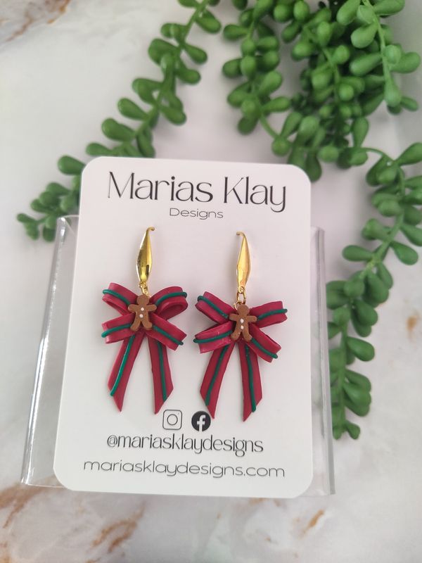 Gingerbread Red Bow Gold