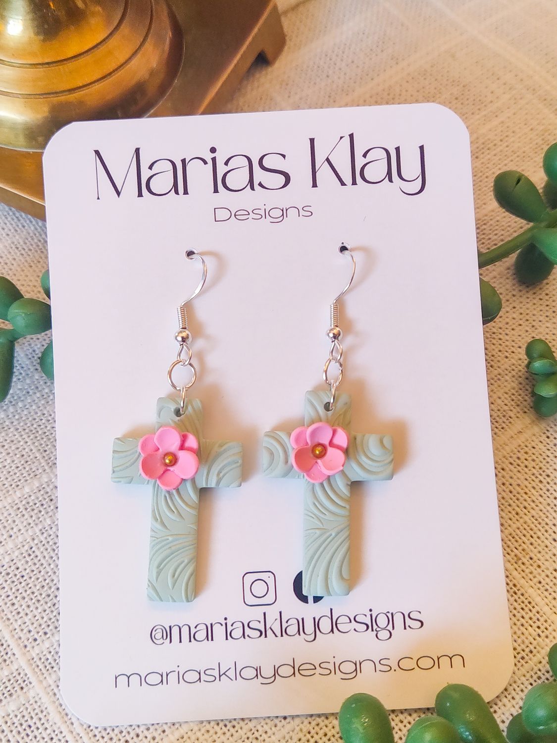 Pink Flower Cross