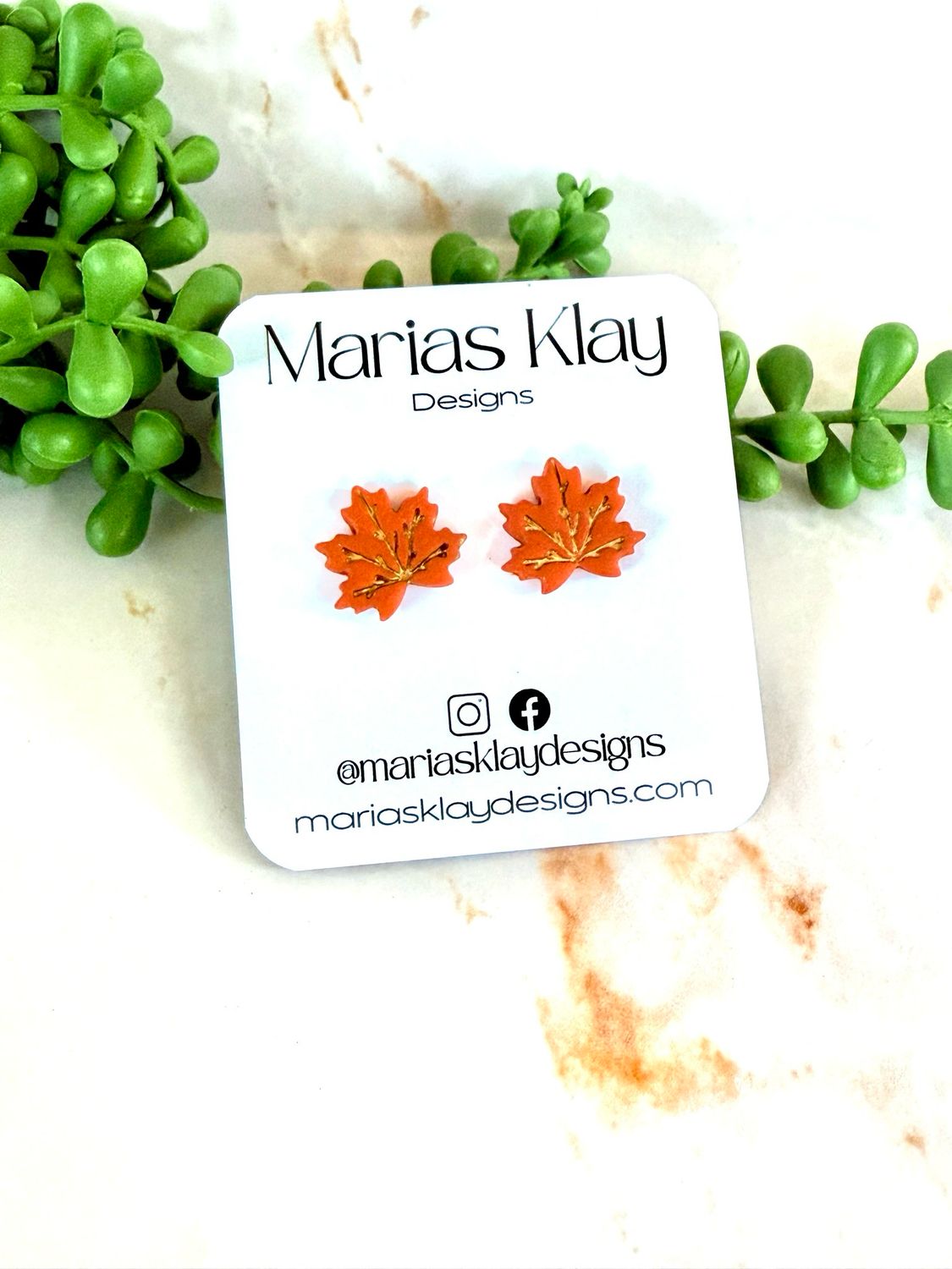Fall Leaf Stud Earrings