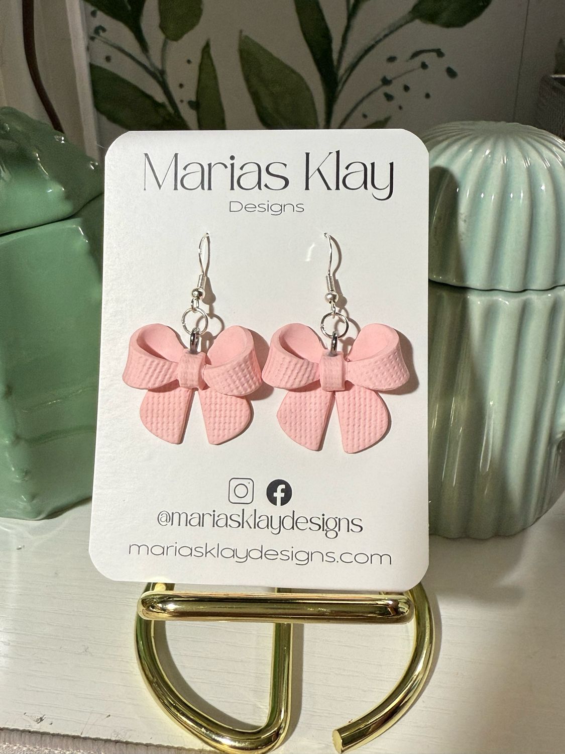 Pink Bow Earrings