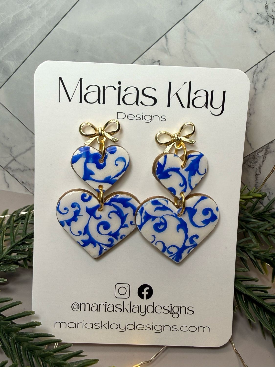 Blue And White Dangle