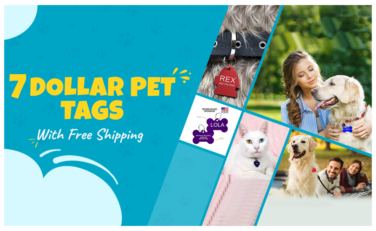 Custom Engraved Pet ID Tags for Dogs and Cats. Free Diamond Engraved Custom ID Multiple Colors and Sizes