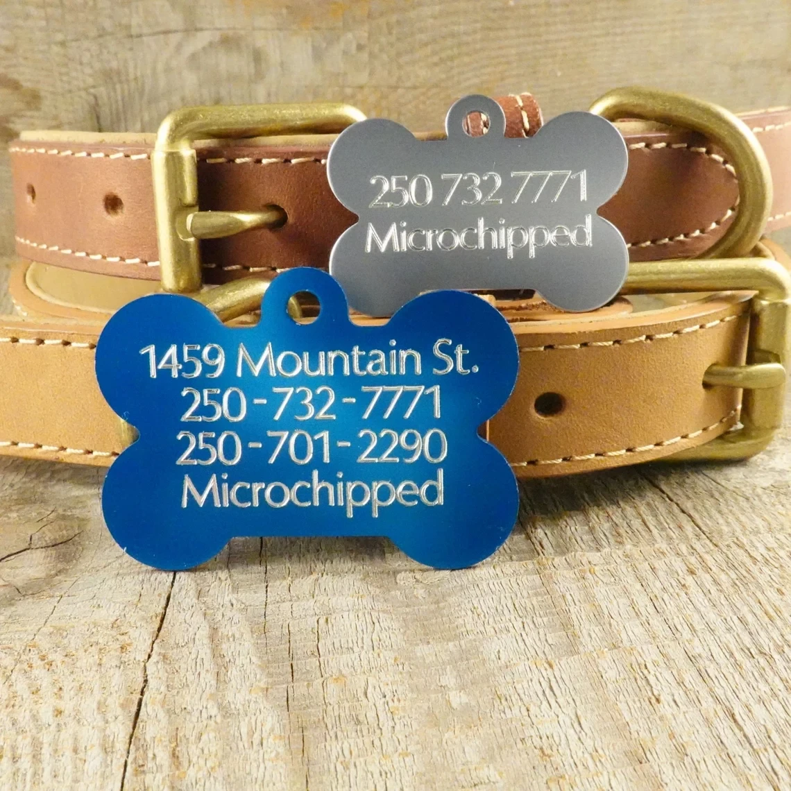 Custom Engraved Pet ID Tags for Dogs and Cats. Free Diamond Engraved Custom ID Multiple Colors and Sizes