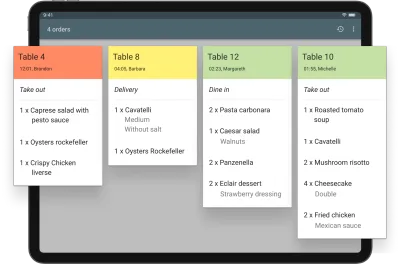 21" Kitchen Display System Android order management