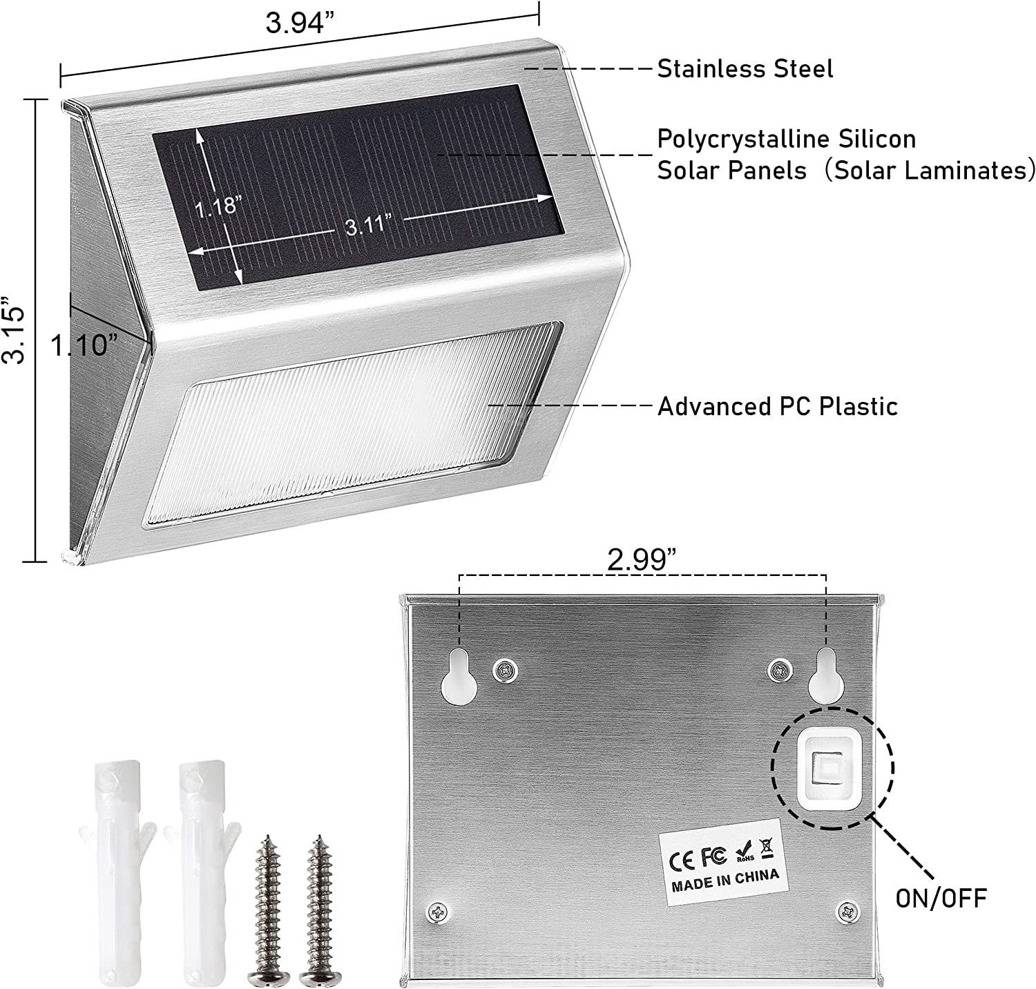 Stainless Steel Solar Light