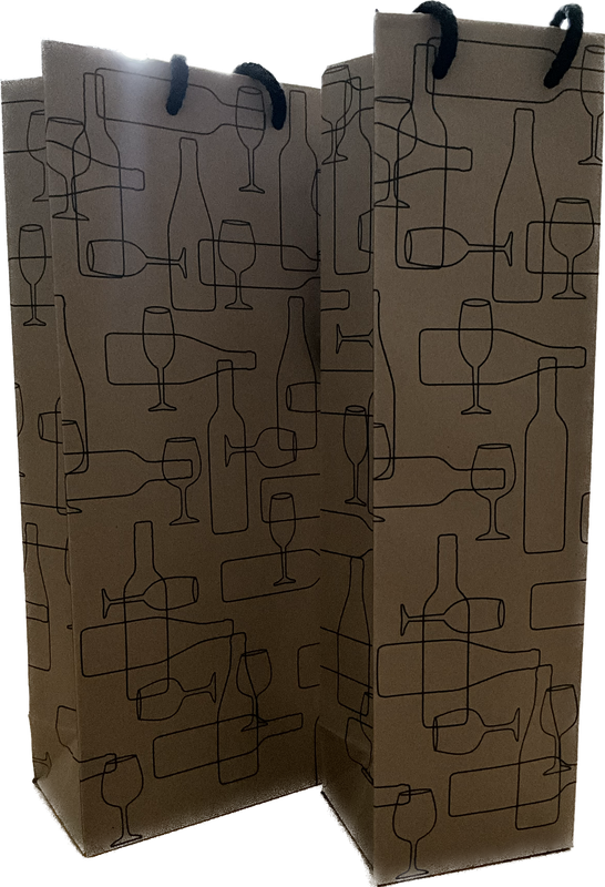 Flaschen-Tragetaschen Set  (2 Stück) Weinmotiv Modern