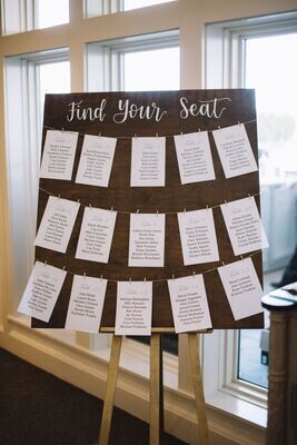 "Find Your Seat" Wooden Seating Sign