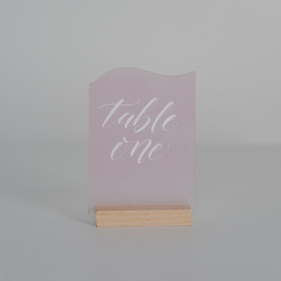 Pink Frosted Table Numbers
