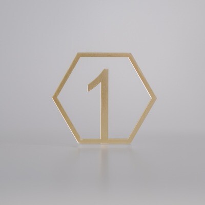 Gold Hexagonal Table Numbers