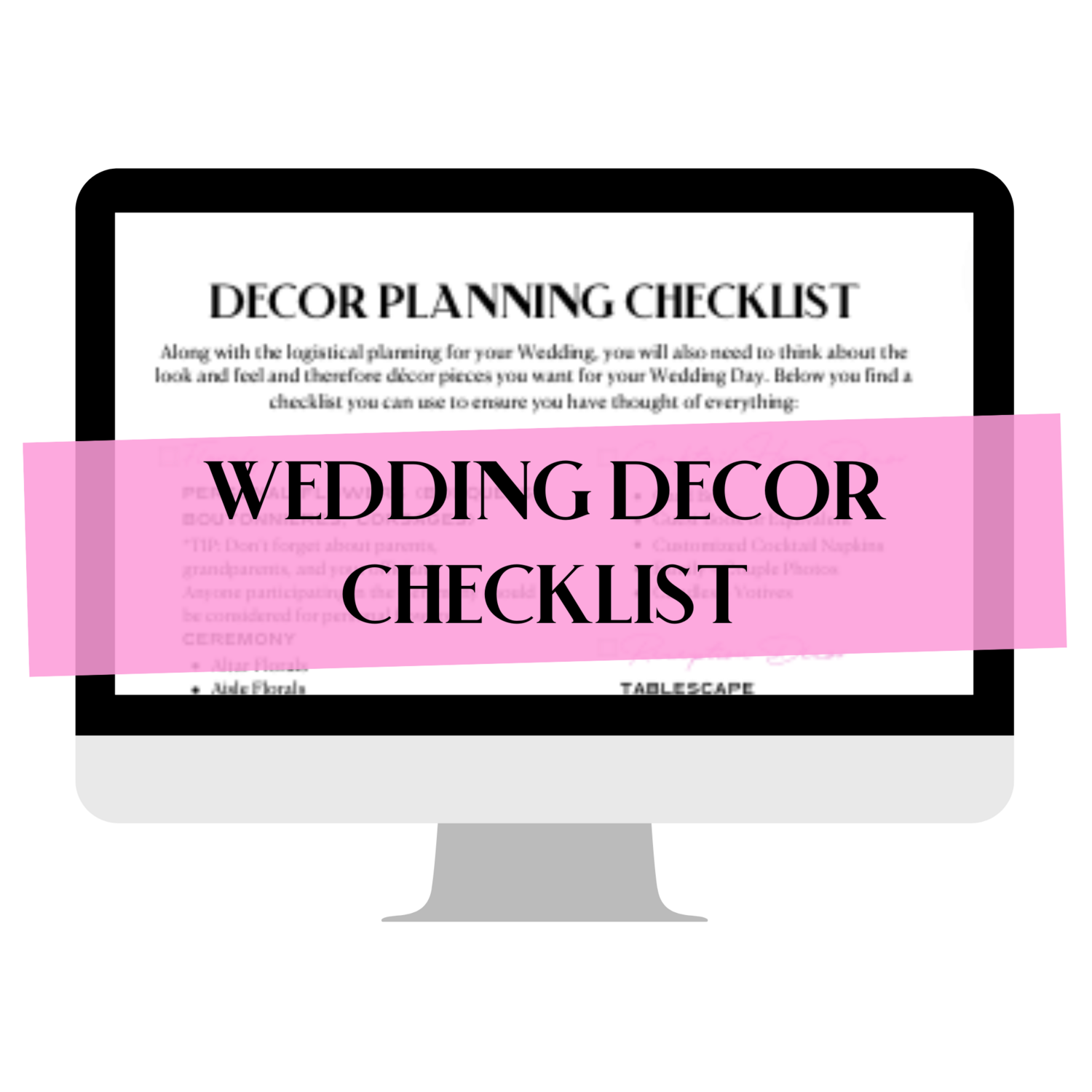 Wedding Decor Checklist