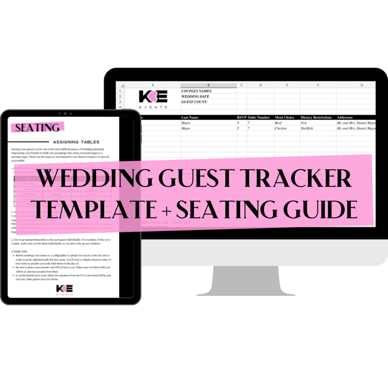Wedding Guest Tracker Template + Seating Guide