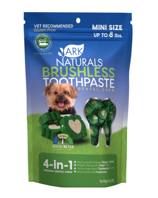 Ark Naturals Brushless Toothpaste Dental Chews for Dogs - Mini 4oz