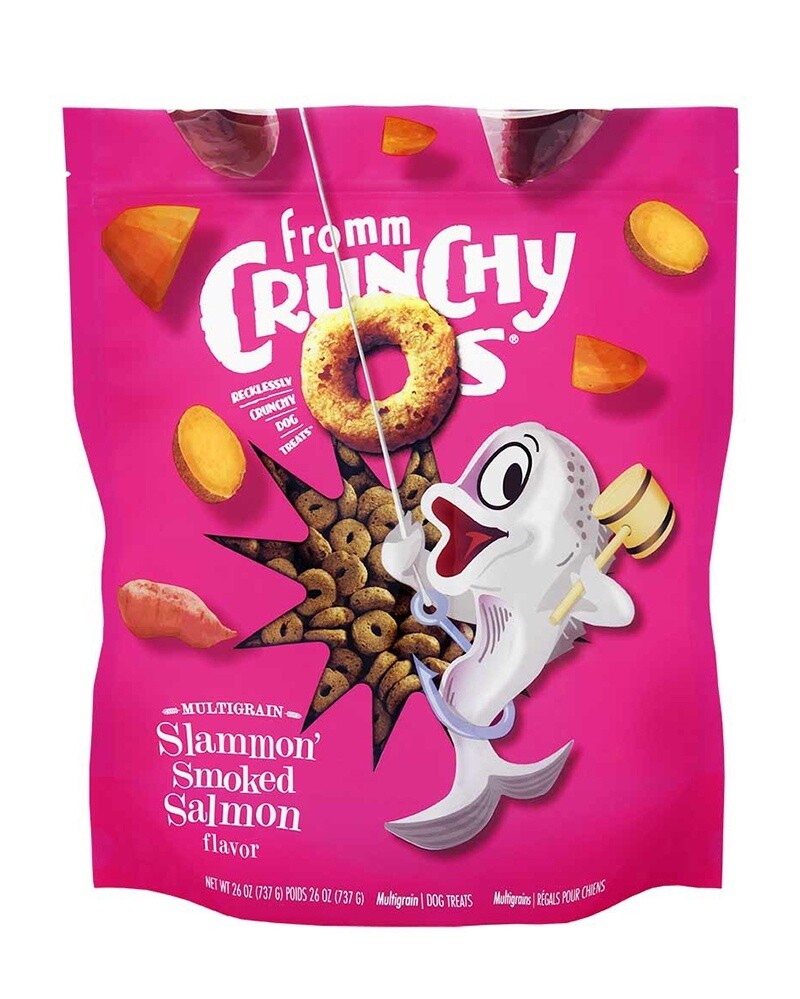 Fromm Crunchy O&#39;s Slammon Smoked Salmon Dog Treats 26oz