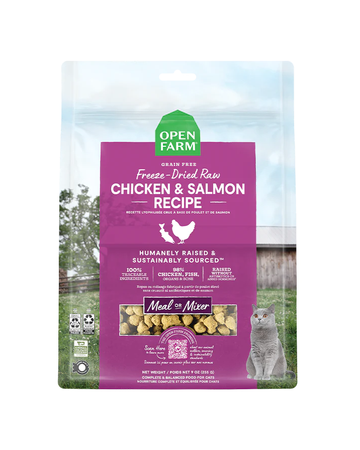 Open Farm Chicken &amp; Salmon Freeze-Dried Raw Cat Food 3.5oz