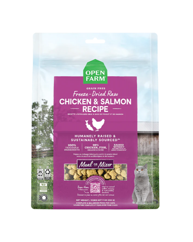 Open Farm Chicken &amp; Salmon Freeze-Dried Raw Cat Food 3.5oz