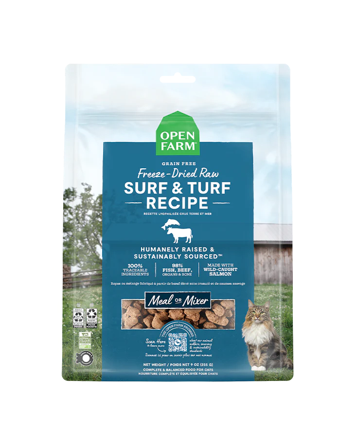 Open Farm Surf &amp; Turf Freeze-Dried Raw Cat Food 3.5oz