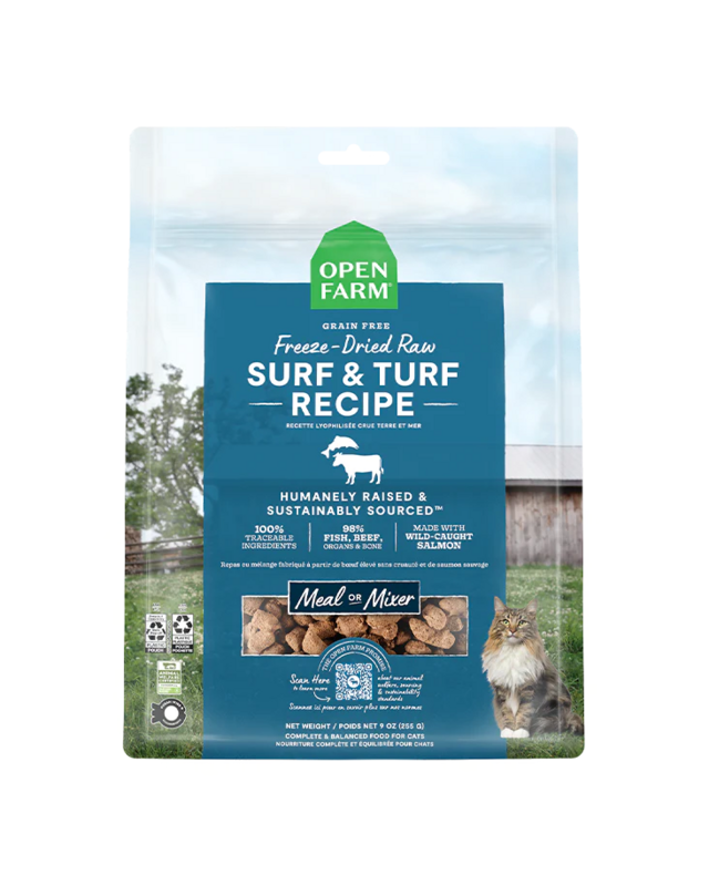 Open Farm Surf &amp; Turf Freeze-Dried Raw Cat Food 3.5oz