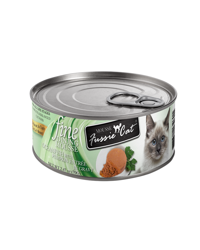 Fussie Cat Fine Dining Mousse Oceanfish with Pumpkin Wet Cat Food 2.8oz