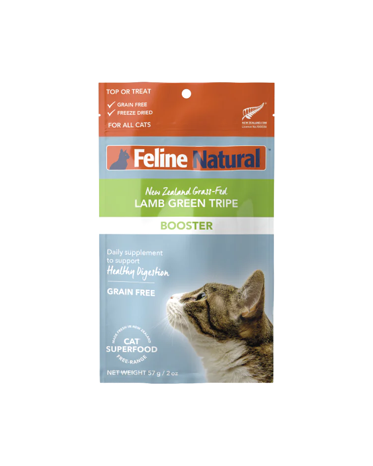 Feline Natural Freeze-Dried Lamb Green Tripe Booster Meal Topper 2oz